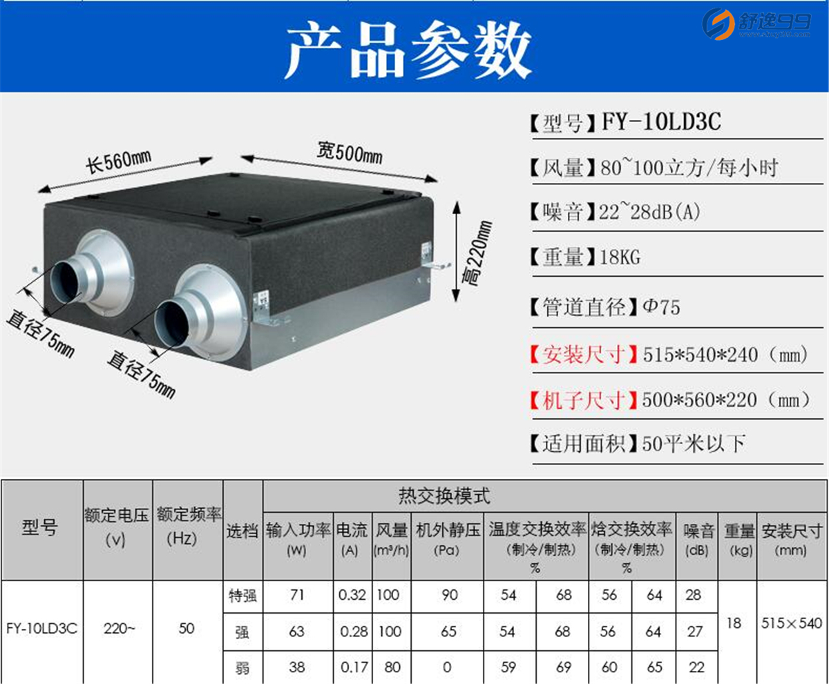 松下新風(fēng)系統(tǒng)FY-10LD3C