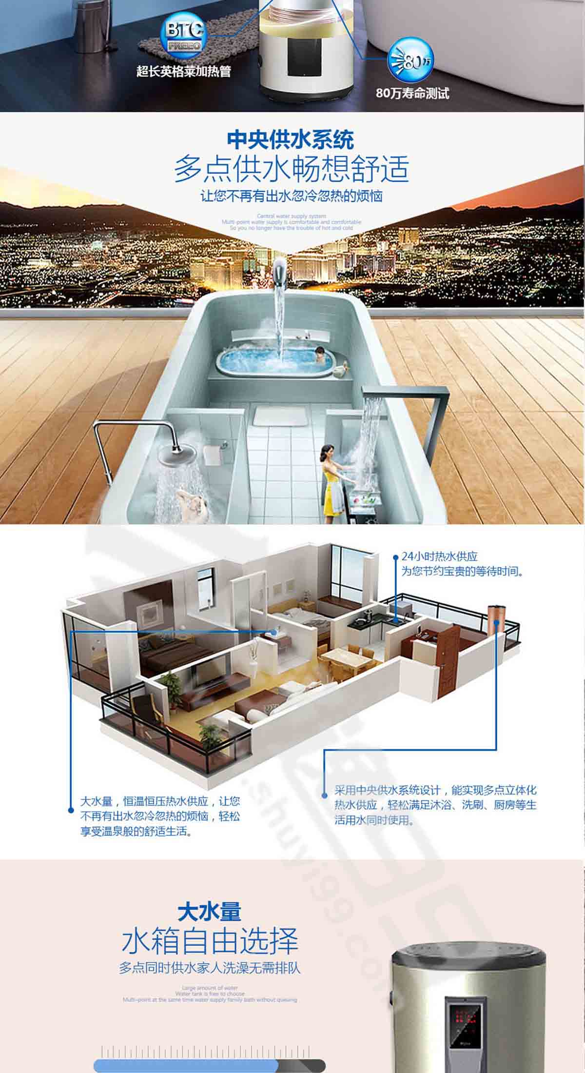 海爾（Haier）海爾電熱水器中央供水落地式立式商用大容量恒溫電熱水器