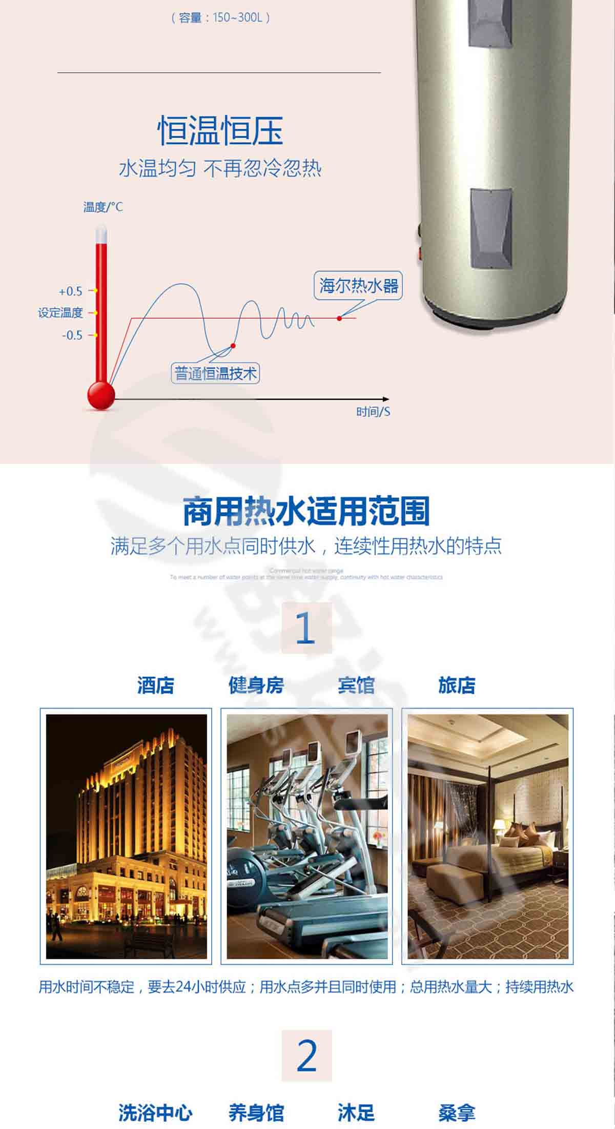 海爾（Haier）海爾電熱水器中央供水落地式立式商用大容量恒溫電熱水器