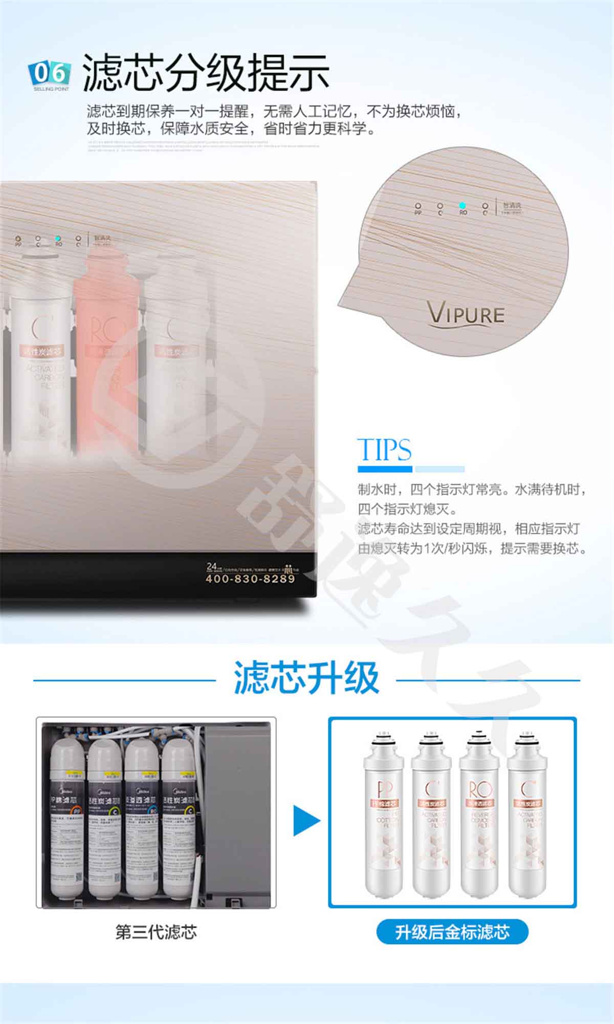 美的（Midea）凈水器家用 反滲透RO膜雙出水直飲凈水機MRC1692-50G