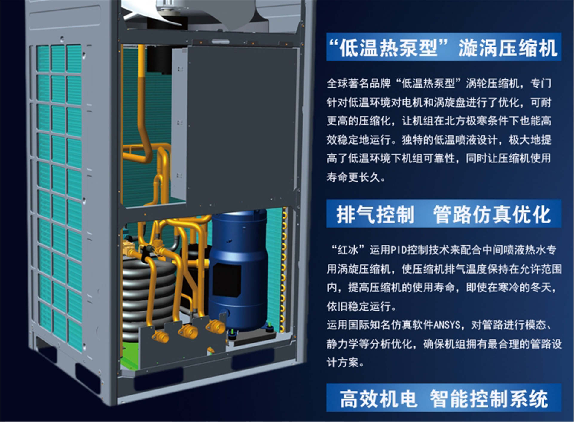 格力(Gree)空氣能熱水器紅冰KFRS-40ZRe/NaB2S直熱循環(huán)大型商用熱水機組