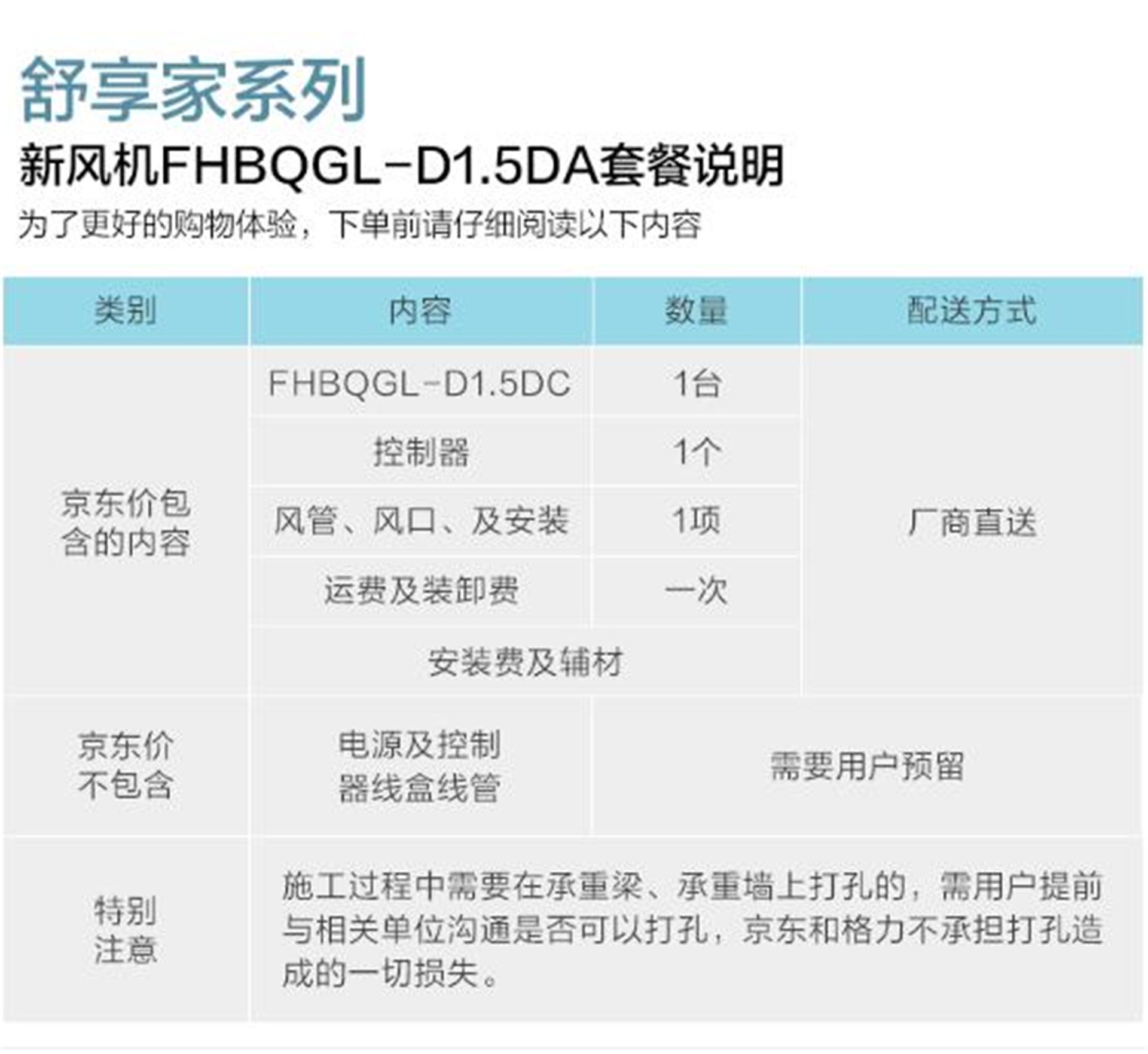 格力（GREE）舒享家全熱交換新風(fēng)FHBQGL-D1.5DC